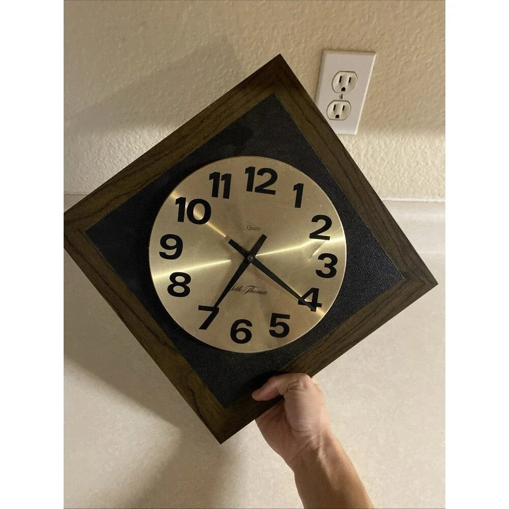 Seth Thomas  Wall Clock MCM Vintage Diamond Square
